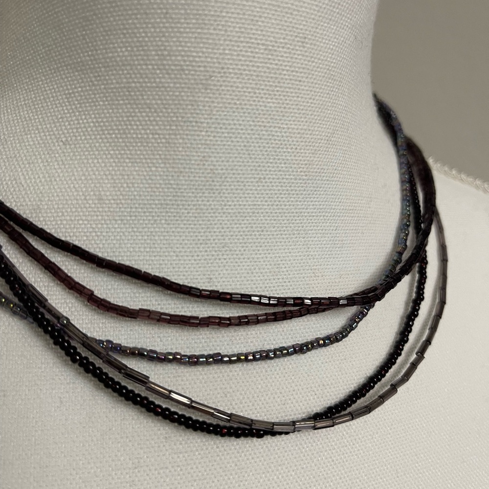 Elegant Multi-Strand Purple Necklace